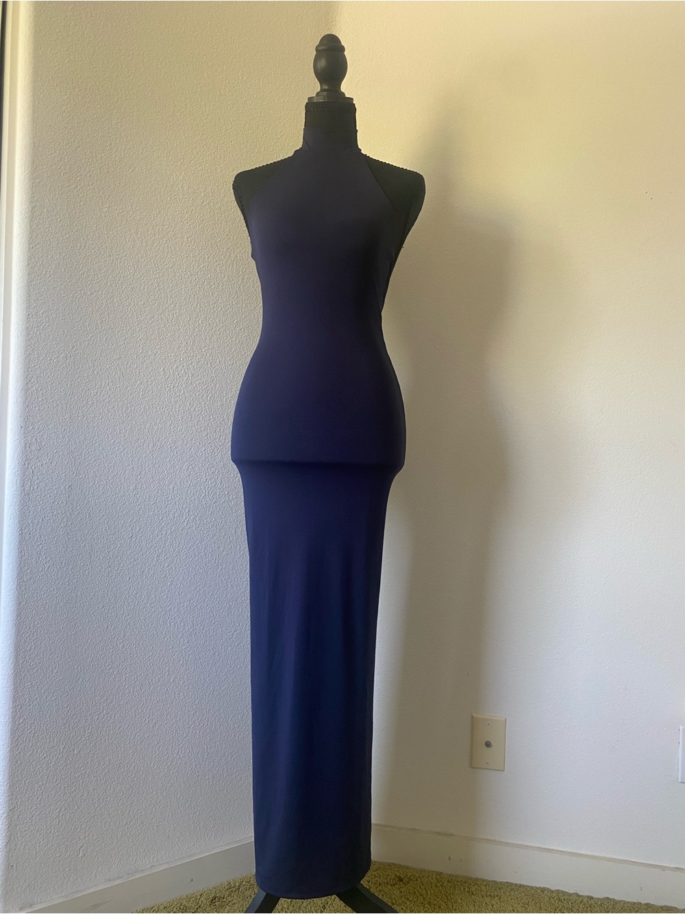 Zara Navy Blue Halter Midi Dress